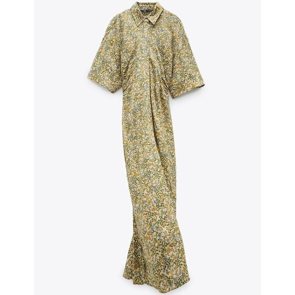 NWT Zara Gorgeous new Printed Floral Shirt Midi Dress Zara.price is firm - Picture 6 of 8